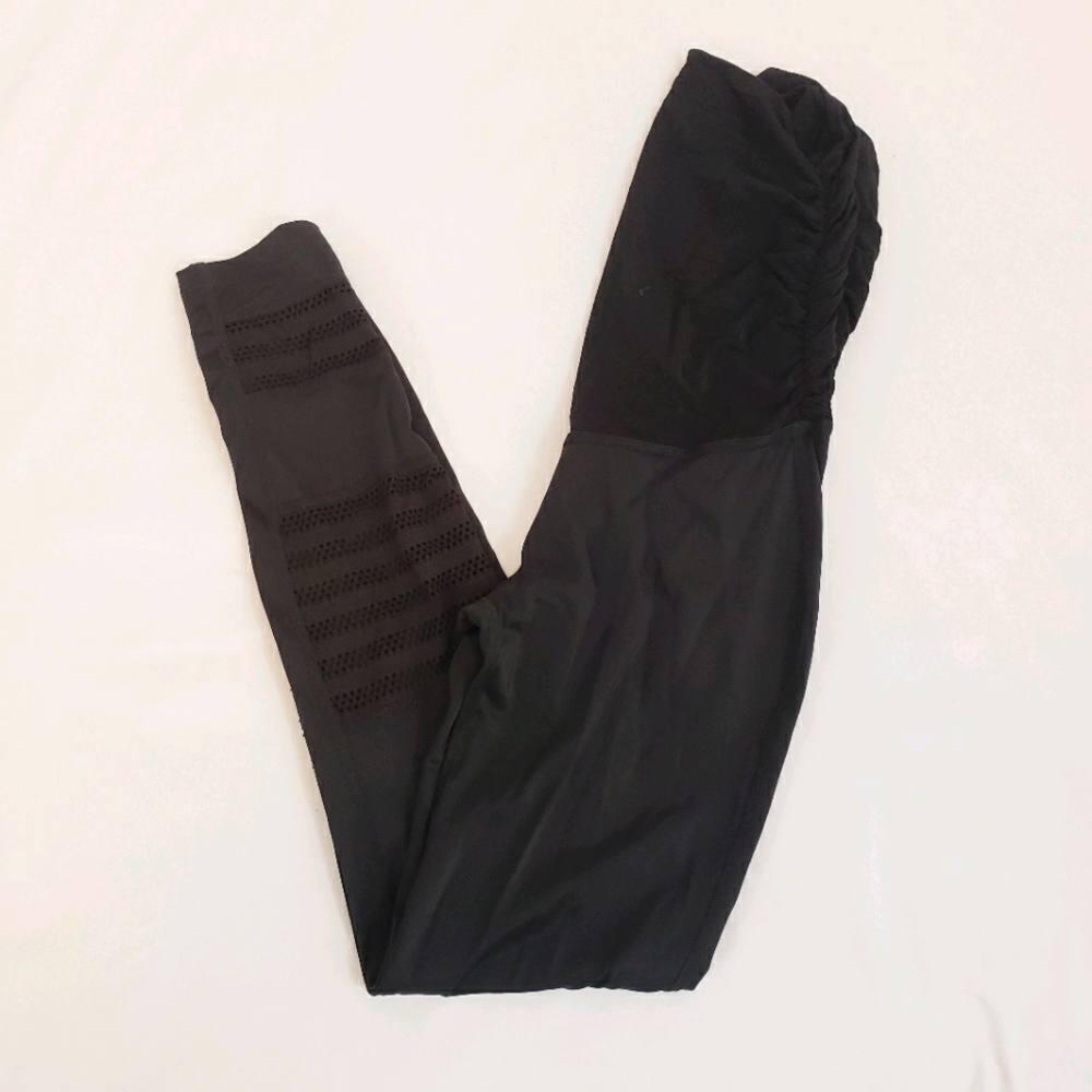 Beyond the Bump Black Mesh Leggings Maternity Sm